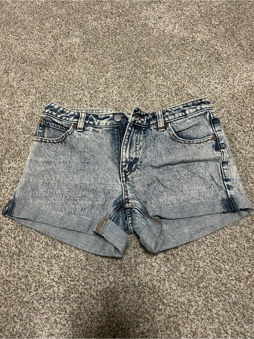 Classic High-Rise Light Wash Denim Shorts
